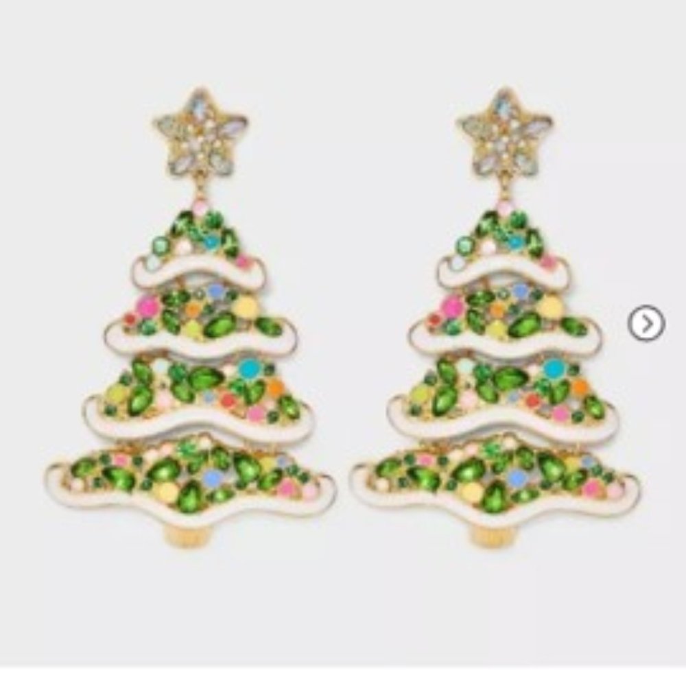 SugarFix by Baublebar "Pining For You" Christmas Trees Drop Dangle Earrings NWT